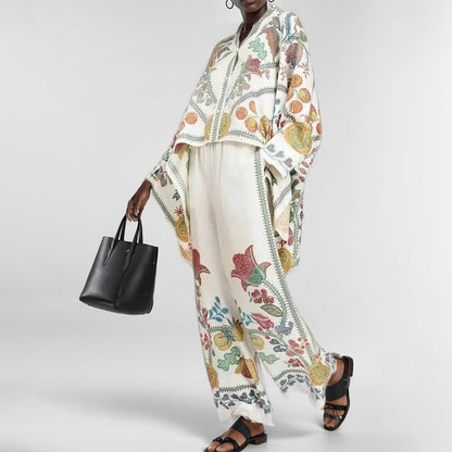 Conjunto de duas peças para menina, modelo calça e blusa, com estampado europeu e americano, lançamento da coleção primavera 2026.