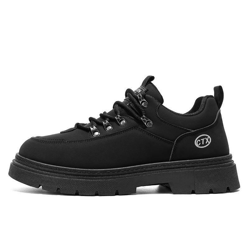 Martin Boots Autumn New Men's Low-Top British Casual Black Workwear Motorcycle Boots Height-Increasing Rider Boots for Men