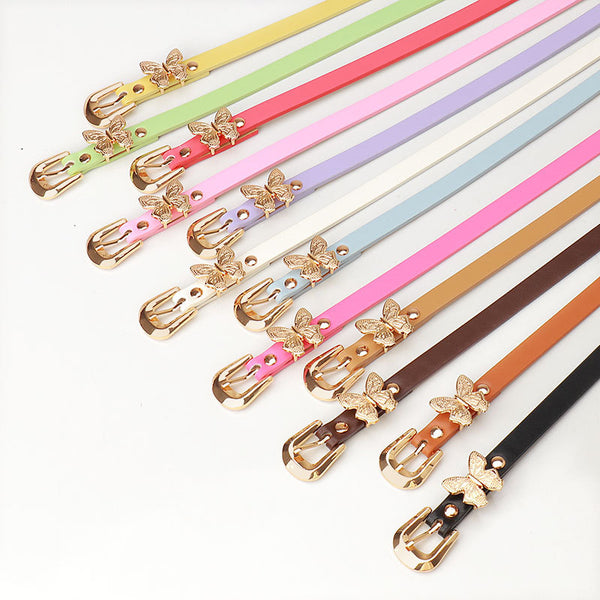 New Sweet Girl Style Belt Women's Fashion Korean Style Belt Women's Cute Wind Butterfly Decoration Versatile Dress Belt