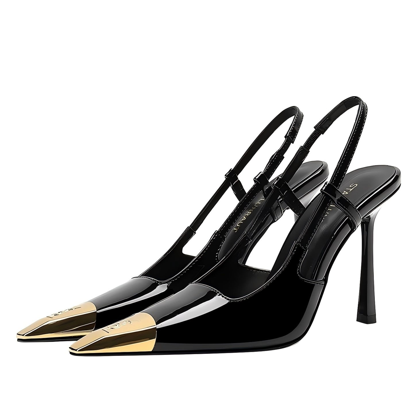 2026 summer European and American style pointed toe thin heel strap sandals women's microfiber inner rubber sole sexy high heels