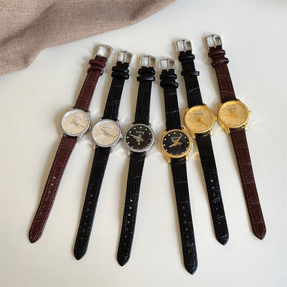 Ancient European trendy high-end vintage couple's watches, little bee pointers, niche belt wristwatches for women, cross-border bestsellers
