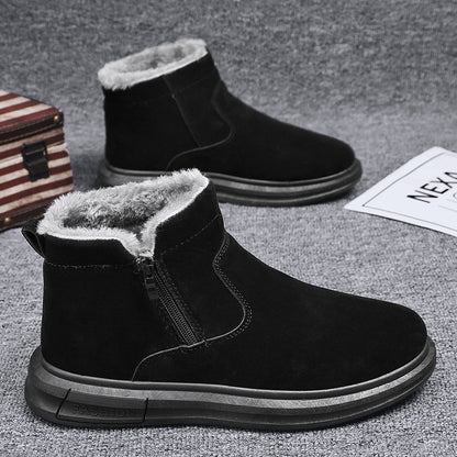 Men's Shoes 2025 Winter New Fleece-Lined Thickened Warm Cotton Shoes Men's Outdoor Casual Fashion Cold-Resistant Snow Boots
