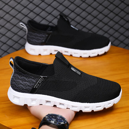 New men's shoes, fashion trends, casual shoes, one foot, low-top fly knit, breathable, plus size dad shoes, sneakers across borders