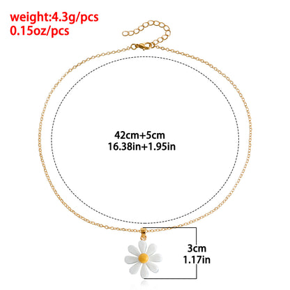 European and American cross-border jewelry Y2K simple small fresh petal pendant necklace female sweet flower tassel clavicle chain