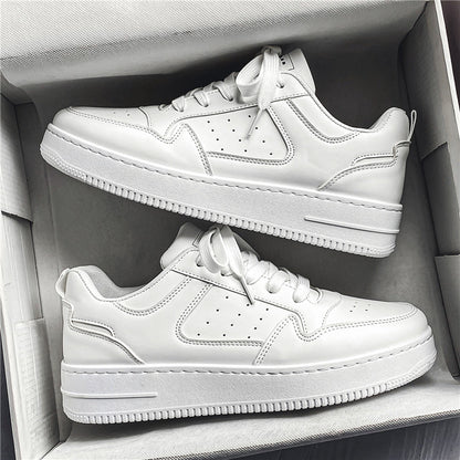 2026 Men's Spring New Breathable White Shoes, Trendy Versatile Thick-Soled Sports Casual Low-Top Sneakers