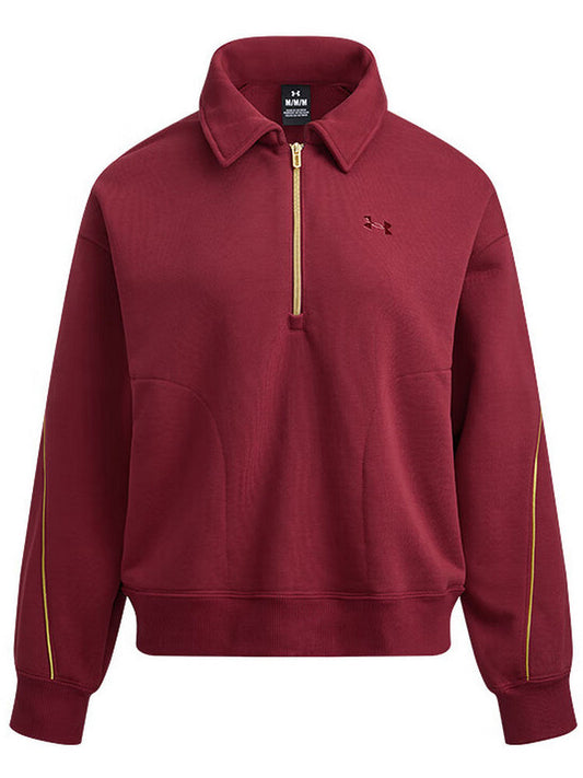 UA Under Armour Spring Summer CNY New Year Series Women's Half Zipper Sports Leisure Terry Cloth Sweatshirt 6006009-625