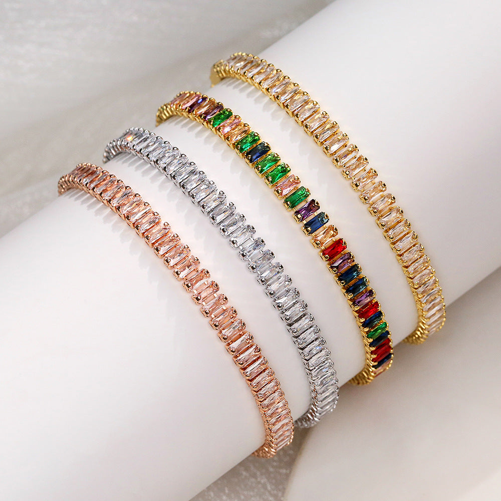 Cross-border supply micro-set zircon full diamond American-style bracelet, hip-hop men's and women's trendy bracelets, Tennis bracelets