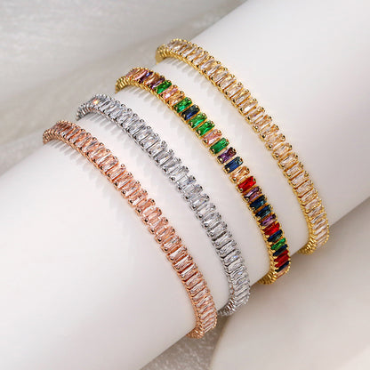 Cross-border supply micro-set zircon full diamond American-style bracelet, hip-hop men's and women's trendy bracelets, Tennis bracelets