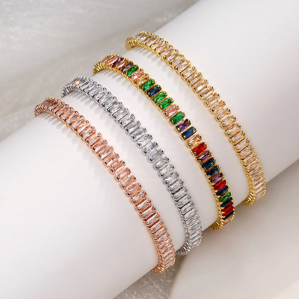 Cross-border supply micro-set zircon full diamond American-style bracelet, hip-hop men's and women's trendy bracelets, Tennis bracelets | Ciaura
