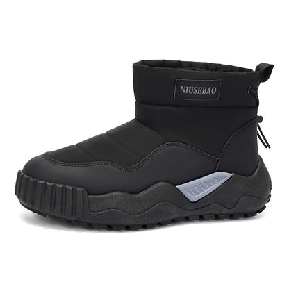 2025 Autumn/Winter New Snow Boots Men's Warm Casual Cotton Boots, Outdoor Fashion Mid-Top Warm Everyday Men's Shoes