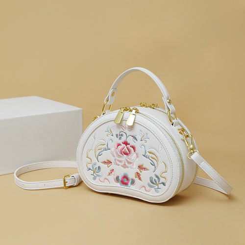 Bolsa transversal coleção de primavera Novo modelo bordado bolsa exclusiva design elegante bolsa de mão oriental minimalista bolsa compacta Bolsa de ombro