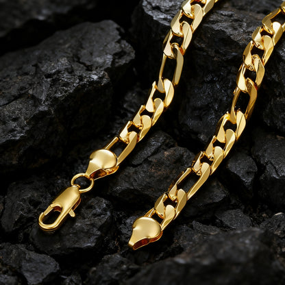 3:1NK Necklace Titanium Steel Gold 8mm Men's Hip Hop Cuban Chain Stainless Steel Figaro Chain Accessories Figaro Chain