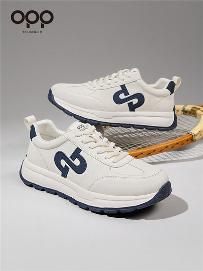 OPP men's shoes spring 2026 new men's outdoor hiking casual sneakers light luxury leather versatile Forrest Gump shoes