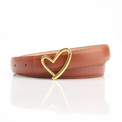 Belt women's wild love buckle premium fashion ladies jeans dress pu leather decoration belt wholesale