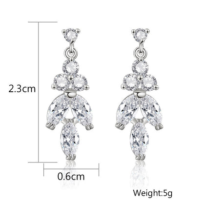RAKOL European and American fashion light luxury micro-zircon earrings women's exquisite small bridal wedding dress stud earrings accessories