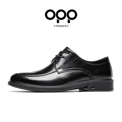 OPP leather shoes men's spring 2026 new business formal black British wedding casual fashion versatile derby shoes