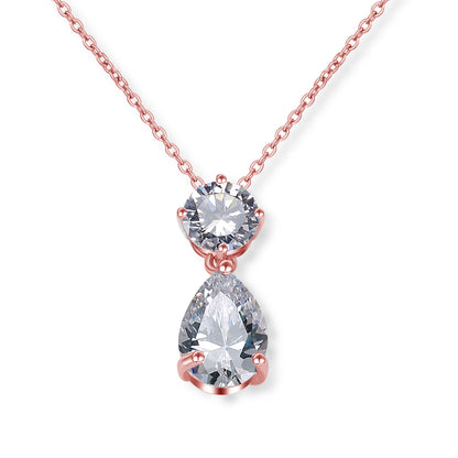 Cross-border hot double waterdrop zircon necklace, light luxury niche gold light luxury pendant, accessory, high-end accessory for women