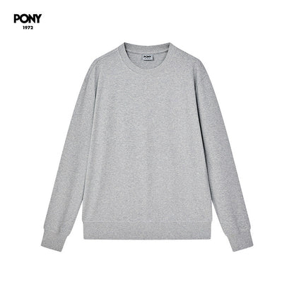 PONY Autumn New Men's and Women's Thermal Technology Crew Neck Casual Loose Sports Jumper 243U2GS54GR