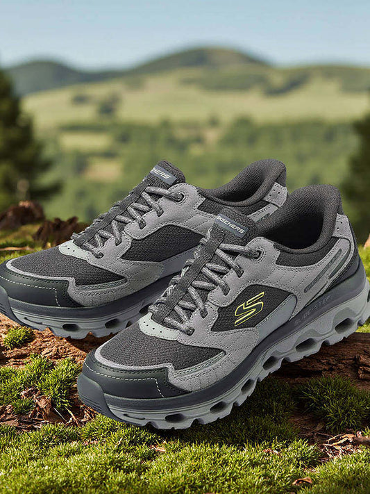 Skechers Flash Shoes Men's Outdoor Shoes Platform Abrasion Resistant Casual Sneakers Cushioning Hiking Shoes 237814 GYCC