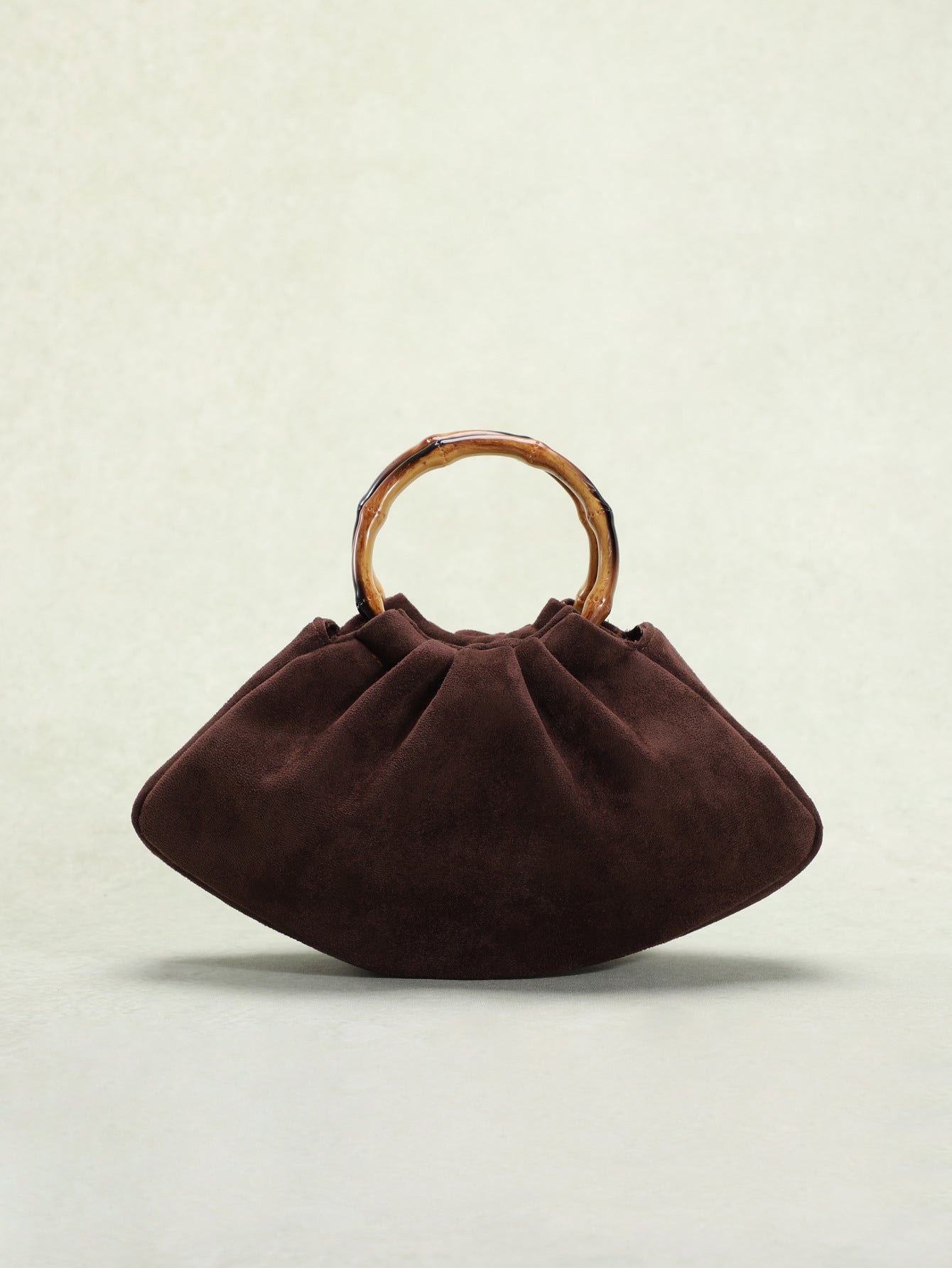 Bolsa feminina de veludo vintage, bolsa de bambu, bolsa de luxo, design plissado estilo Maillard, bolsa em forma de barco, bolsa