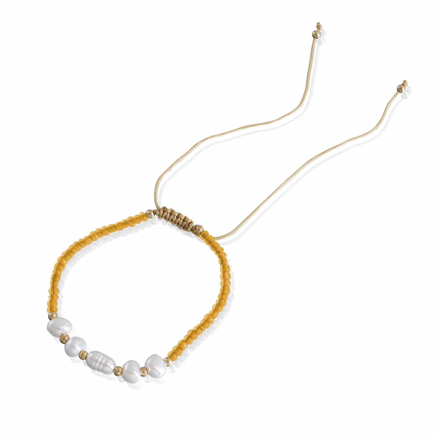 European and American cross-border jewelry ins adjustable special-shaped imitation pearl transparent rice bead color bracelet women's colorful rope wholesale