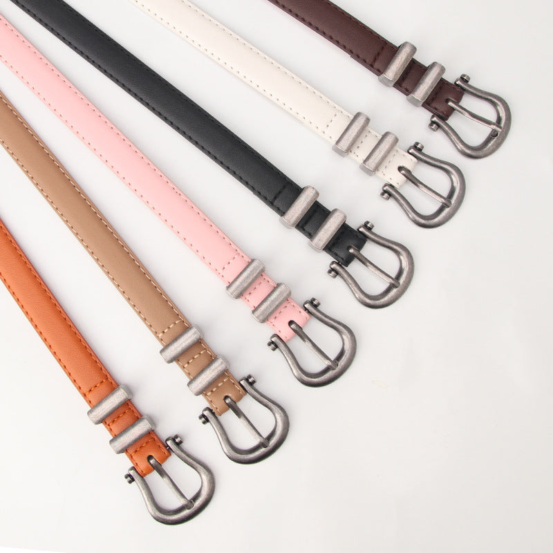 New fashionable antique silver belt literary retro distressed decoration ladies belt versatile suit pants belt women