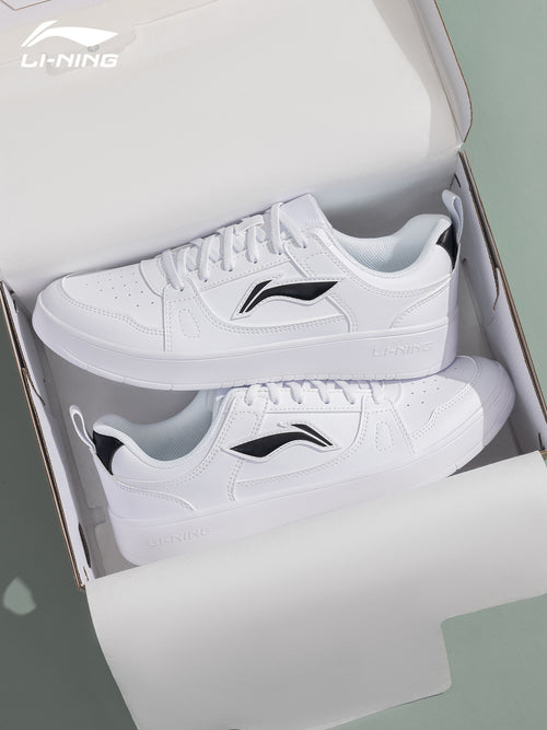 Sapatilhas casuais Li-Ning, sapatilhas de homem, sapatilhas brancas baixas planas oficiais genuínas Qingkong, sapatilhas desportivas confortáveis de homem
