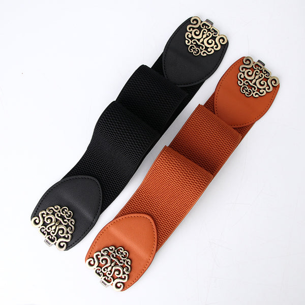 Wide belt women's elastic decoration with dress simple and versatile fashion waist closure women's belt manufacturer wholesale