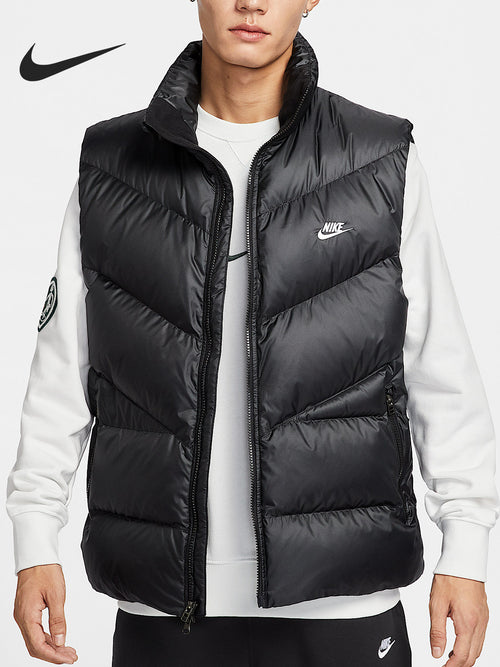 Nike Official Genuine 2025 Men's Loose Stand Up Collar Water-Repellent Warm Down Vest HV2721-010