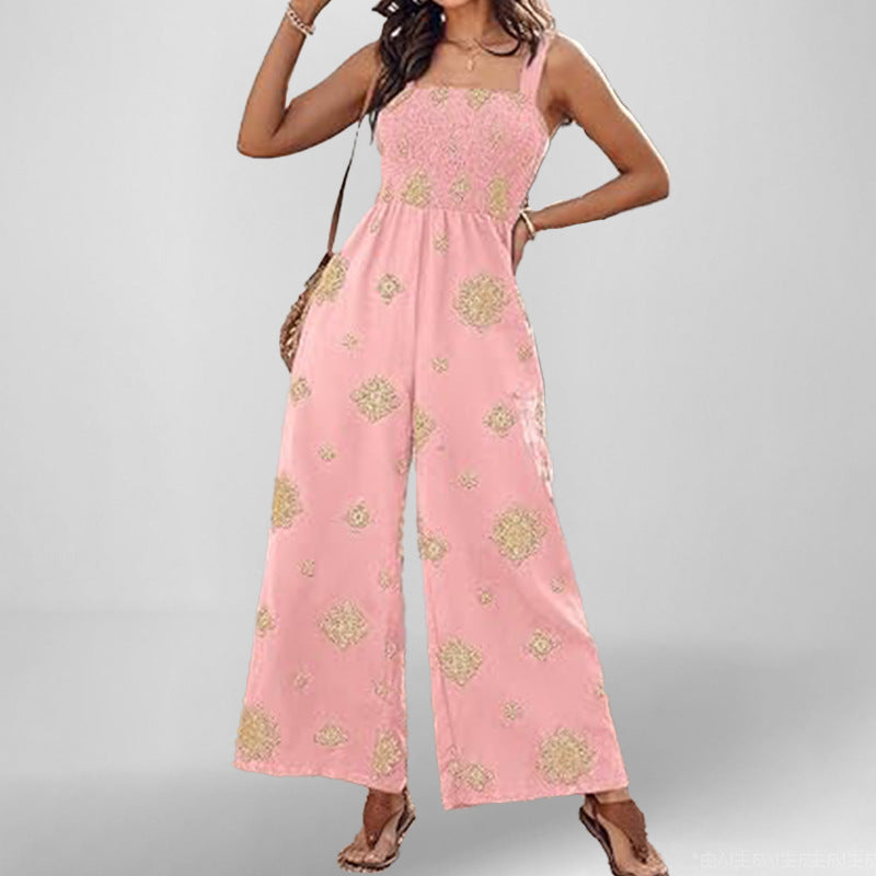 2025 Amazon Spring New European and American Clothing Solid Color Suspender Waist Casual Temperament Trendy Fashion Jumpsuit