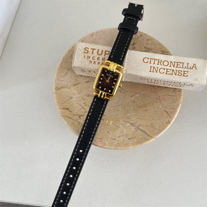 Live broadcast explosive small fragrance style second-hand watches literary niche design exquisite and small sugar cube watches women's quartz watches