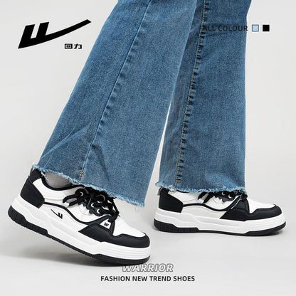 Pullback fashion versatile board shoes, black and white trendy design platform student shoes, four-season breathable casual shoes, women's shoes