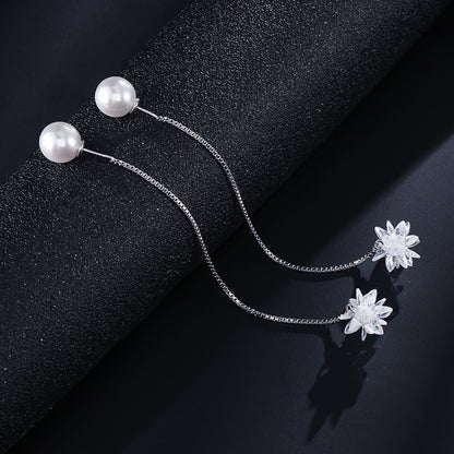 New women's earrings, diamond-studded lupine teardrop-shaped tassel earrings, Baroque court style, multicolor versatile earrings