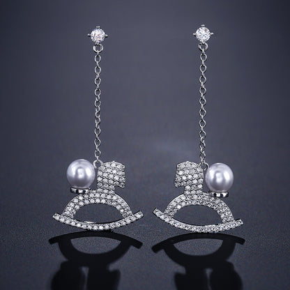 New women's earrings, diamond-studded lupine teardrop-shaped tassel earrings, Baroque court style, multicolor versatile earrings