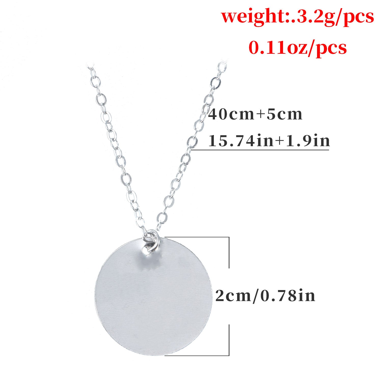 European and American cross-border jewelry Simple geometric glossy disc pendant necklace women's popular geometric temperament fashion necklace