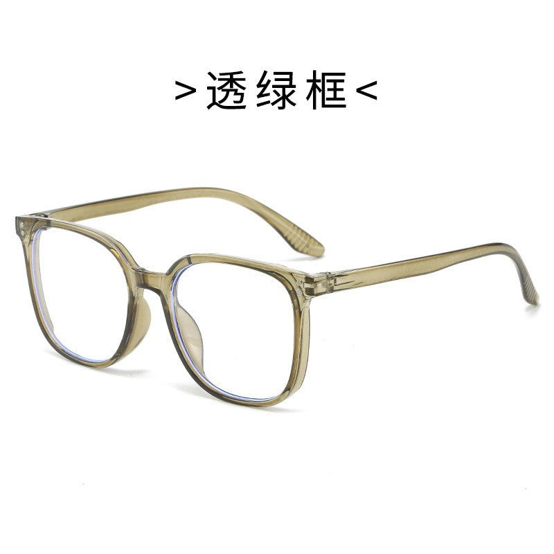 Mi Ding square frame glasses for women, cross-border bare face black frame blue light blocking glasses, student fashion versatile decorative frames