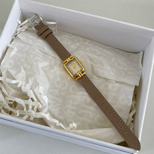 Live broadcast explosive small fragrance style second-hand watches literary niche design exquisite and small sugar cube watches women's quartz watches