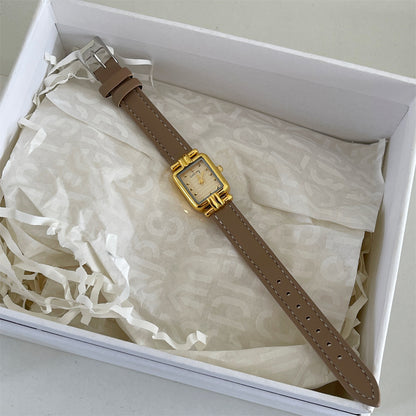 Live broadcast explosive small fragrance style second-hand watches literary niche design exquisite and small sugar cube watches women's quartz watches