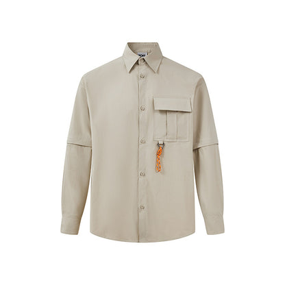 PONY 25 spring new men's outdoor detachable breathable loose long sleeve shirt 251M2FS01