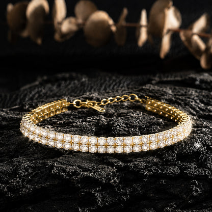 SHEIN's best-selling diamond-studded bracelet, double-row tennis ball chain, accessories, new versatile elegant rhinestone fashion