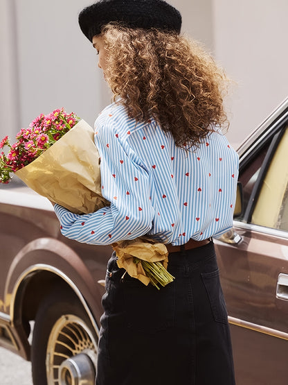Cross-border European and American plus-size full-print prints, various pattern options, long-sleeve loose casual tops plus size interchange