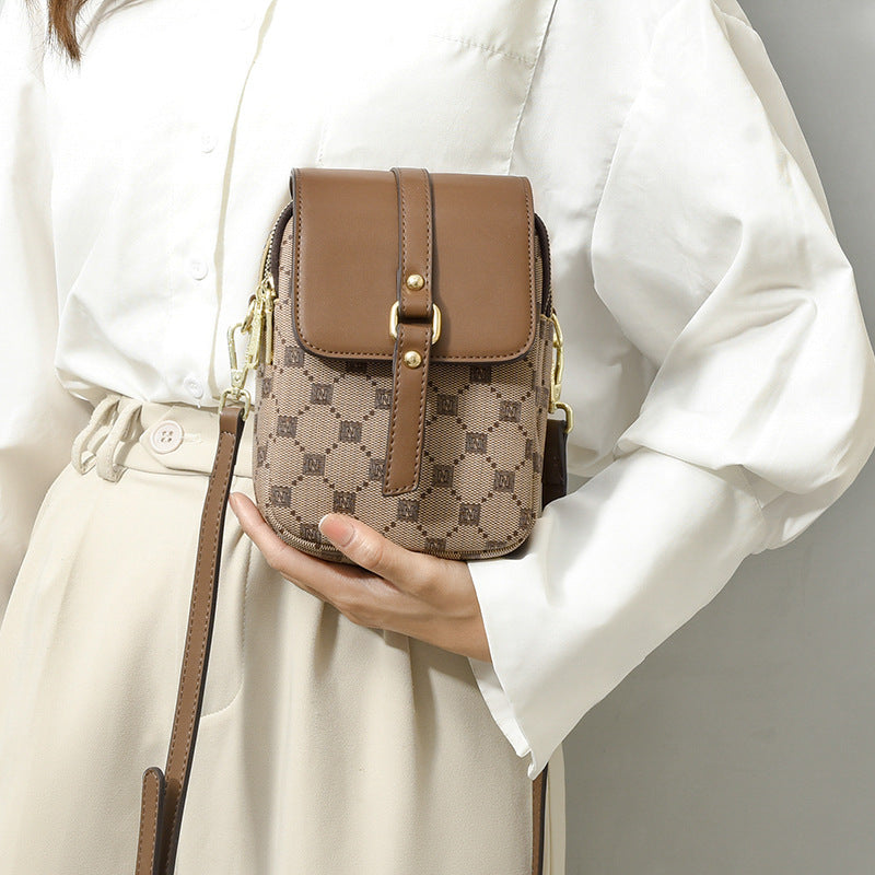 bolsa para telemóvel feminina Novo modelo 2026 compacto Bolsa elegante fashion estampado Bolsa transversal Grande capacidade vários compartimentos Bolsa