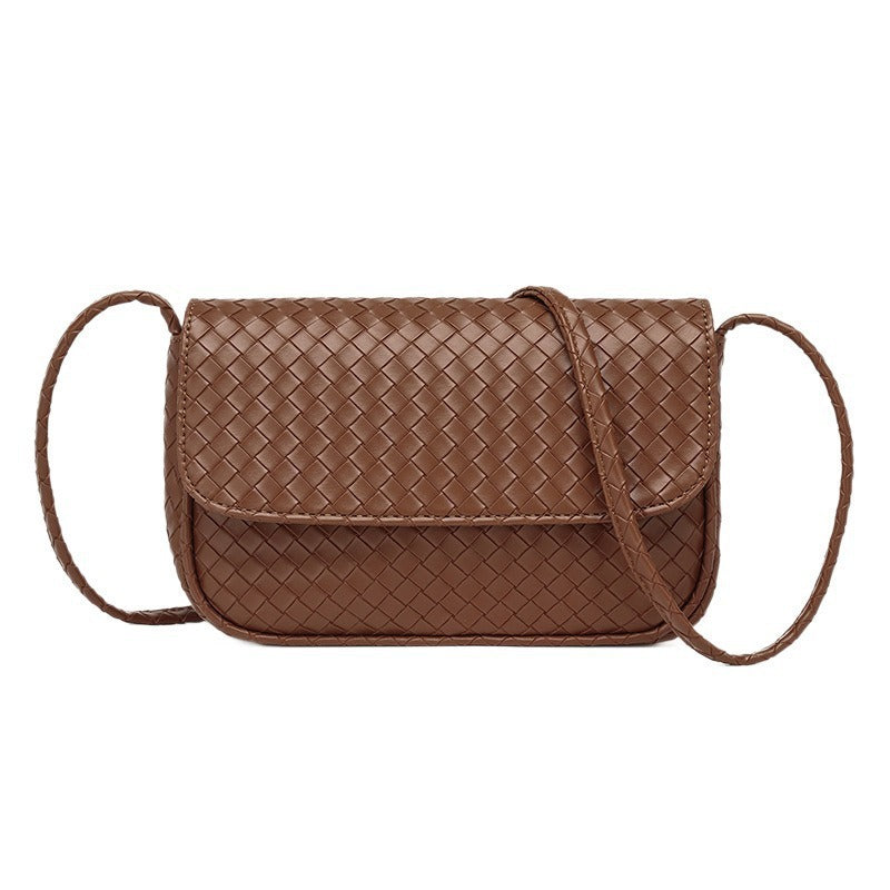 Cross-border manufacturer direct sales bag women's bag 2025 new fashion women's simple woven pattern casual shoulder crossbody bag