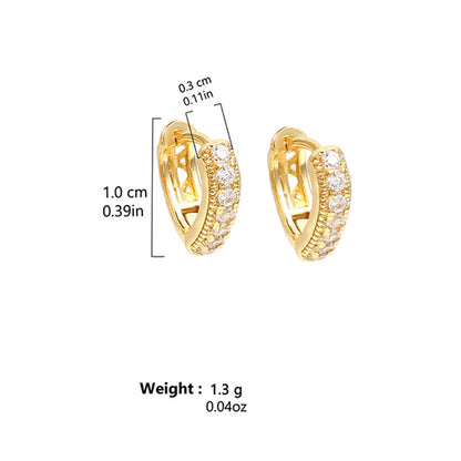 European and American popular stainless steel gold-plated multi-row diamond zircon earrings temperament light luxury style girls' earrings jewelry wholesale