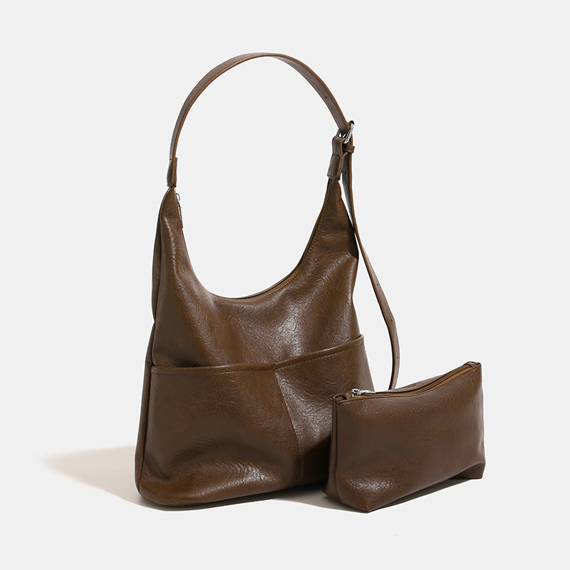 Cross-border bag women's bag 2024 new trend underarm bag soft leather large capacity tote bag shoulder bag factory direct sales