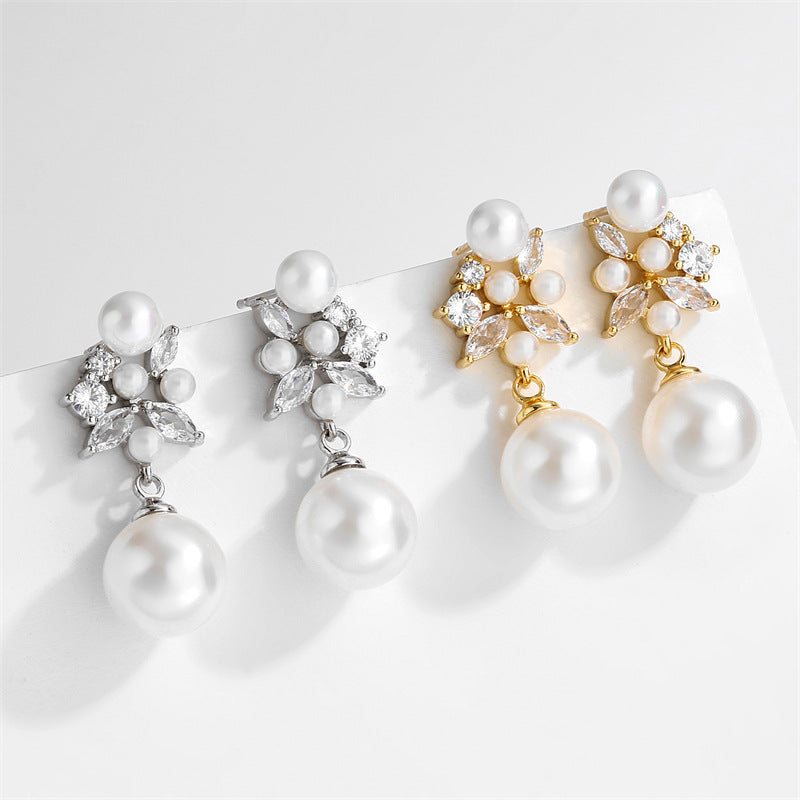 RAKOL high-end luxury elegance, elegant high-end earrings, long style with a sophisticated and sophisticated feel, fashionable earrings for banquets, weddings, and business use