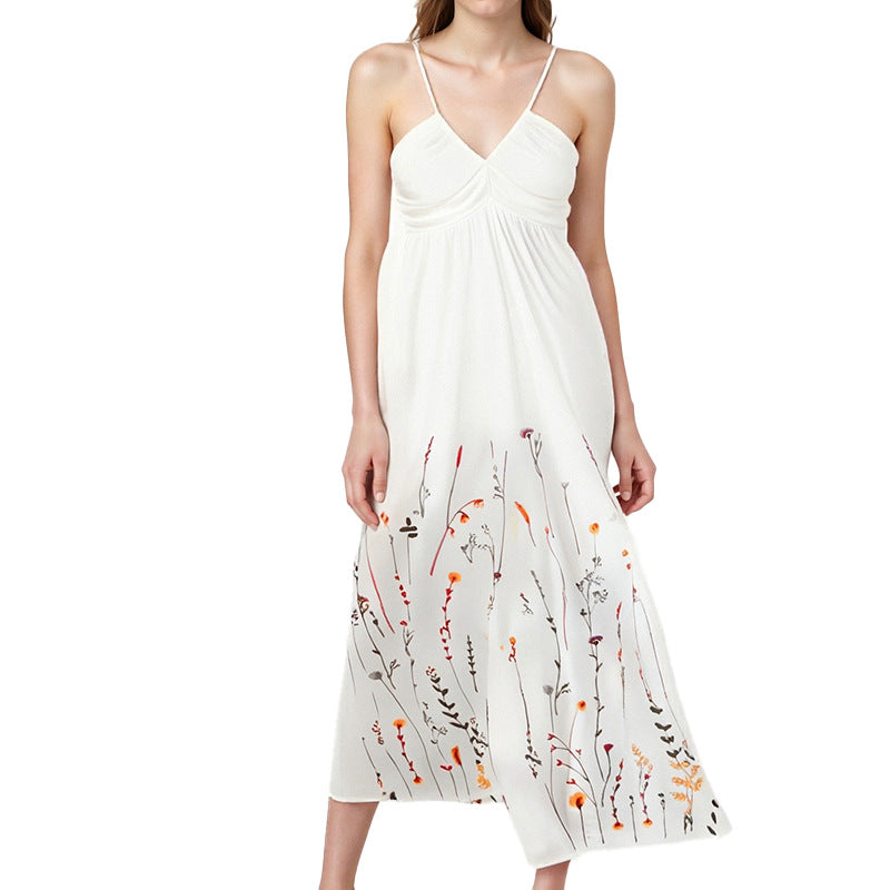 2025 spring and summer new cross-border Amazon European and American fashion elegant temperament sexy slim printed dress