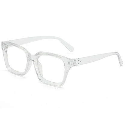 Square blue light blocking glasses, bare face rice spike glasses for men and women, high aesthetic value, versatile decorative flat light glasses for both European and American use