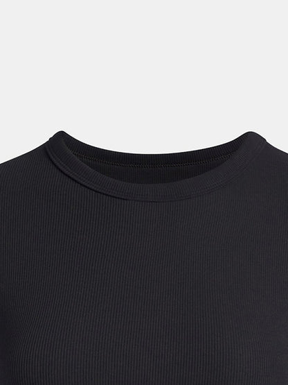 Under Armour Short Sleeve Women's Summer Rival Rib Quick Drying Casual Ribbing Training Sports T-Shirt 6000264-001