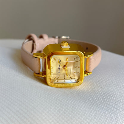 Small square Korean ins style retro watch women's simple and versatile niche fashion temperament student literary women's watch